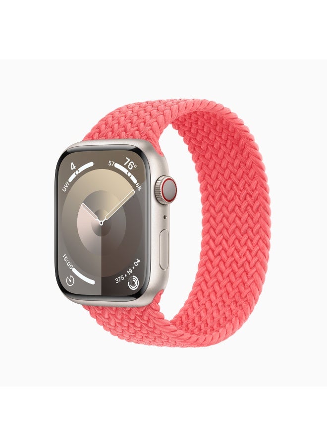 سوار بديل مضفر من السيليكون لساعة i watch سيريز 7/6/SE/5/4 مقاس42/44 مم وردي - Image 3